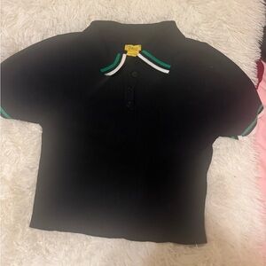 Daisy Black and Green Polo Shirt
